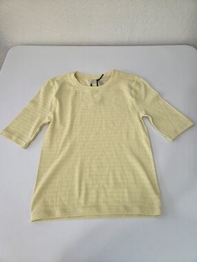 Calla Light Yellow Mid Sleeve Knit Active Top